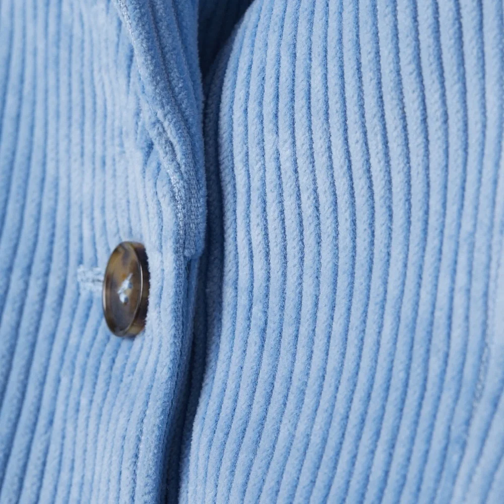 H&M Trend Corduroy Blazer Jacket in Powder Blue Size EUR 40 / US 8 - Picture 2 of 4